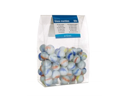 Sklennky 16 mm, 60 ks, mix barev