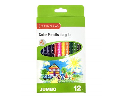 STINGRAY Pastelky JUMBO 12 ks, trojhrann