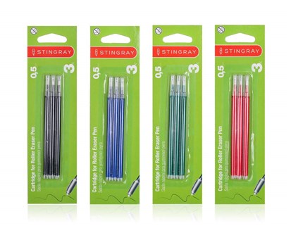 STINGRAY Sada npln pro gumovac pera 0,5 mm, 3 ks, mix barev