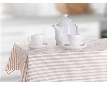 BANQUET Ubrus kuchysk DENIM Stripes 120 x 140 cm, cappuccino