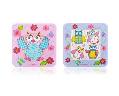 BANQUET Sada plastovho prostrn OWLS 10 x 10 cm, 6 ks
