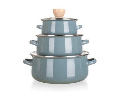 BANQUET Sada smaltovanho ndob NATURAL Olive, 6 ks
