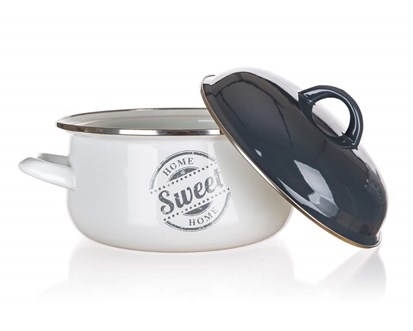 BANQUET Kastrol smaltovan SWEET HOME 24 x 11,5 cm, 3,7 l, s poklic