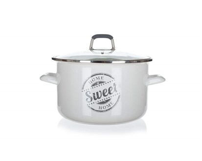 BANQUET Hrnec smaltovan SWEET HOME 26 x 15 cm, 6 l, s poklic