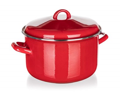 BANQUET Hrnec smaltovan MILTON Red 24 cm, 5,9 l, s poklic