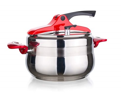 BANQUET Tlakov hrnec GRANDE Red 5 l, tvar belly