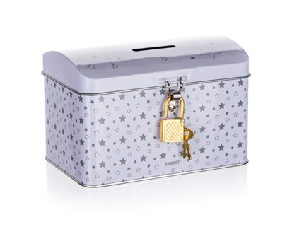 BANQUET Plechovka - kasika truhla 4KIDS 12,8 x 8,4 x 8,4 cm, bl