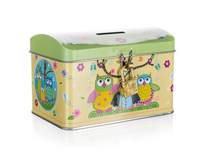 BANQUET Plechovka / kasika truhla OWLS 12,8 x 8,4 x 8,4 cm