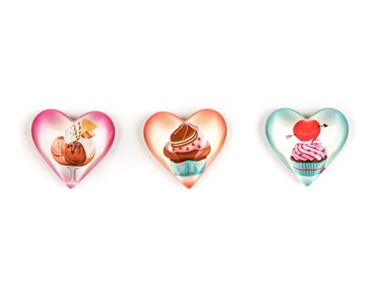 BANQUET Sada magnetek HEARTS, 3 ks, mix dekor