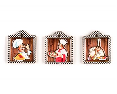 BANQUET Sada magnetek CHEFS, 3 ks, mix dekor