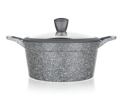 BANQUET Kastrol s neplnavm povrchem GRANITE 24 cm, stkan dno, poklice