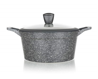 BANQUET Kastrol s neplnavm povrchem GRANITE 28 cm, stkan dno, poklice