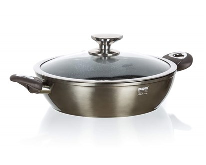 BANQUET Pnev Paella s nepilnavm povrchem METALLIC PLATINUM 28 x 7,8 cm