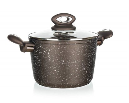 BANQUET Kastrol s nepilnavm povrchem PREMIUM Dark Brown 20 x 13,5 cm, s poklic