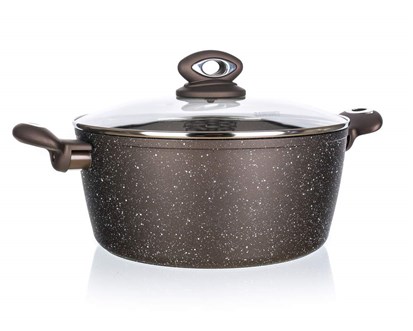 BANQUET Kastrol s nepilnavm povrchem PREMIUM Dark Brown 24 x 10,5 cm, s poklic