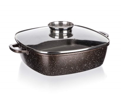 BANQUET Pek s nepilnavm povrchem PREMIUM Dark Brown 28x28x8 cm, s poklic s aroma knobem