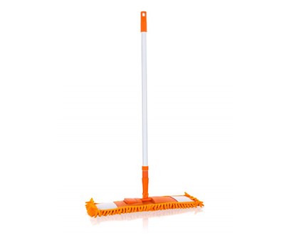 BRILANZ Mop ploch inylkov s teleskopickou ty 120 cm, oranov
