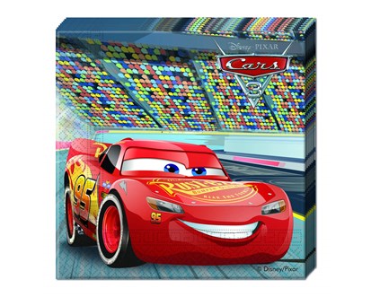 PROCOS Ubrousky 2-vrstv 33x33 cm, 20 ks Cars 3