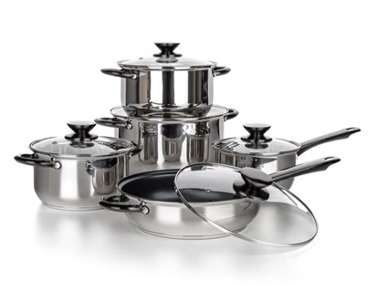 BANQUET Sada nerezovho ndob SWING Black, 10 ks