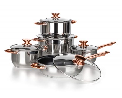 BANQUET Sada nerezovho ndob SWING Copper, 10 ks