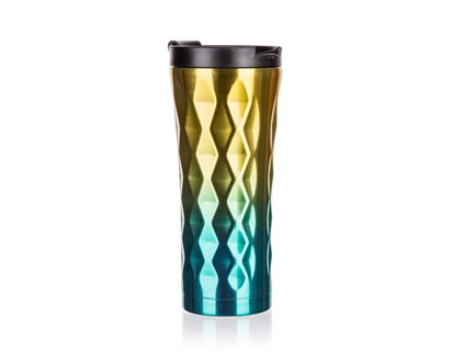 BANQUET Hrnek cestovn dvoustnn GINSTER 450 ml, zlato-modr