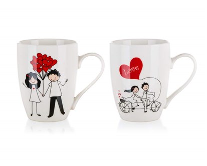 BANQUET Hrnek keramick GOOD MORNING LOVE 340 ml, mix dekor