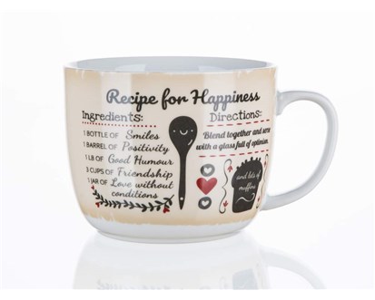 BANQUET Hrnek keramick polvkov RECIPE FOR HAPPINESS 730 ml