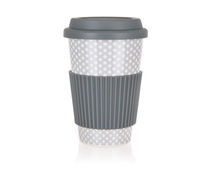 BANQUET Hrnek keramick se silikonovm vkem GO, 400 ml, ed