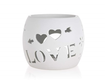 Aroma lampa porcelnov 10,5 x 10,5 cm, Love, bl