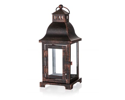 HOME DECOR Lucerna plechov 10 x 10 x 24 cm