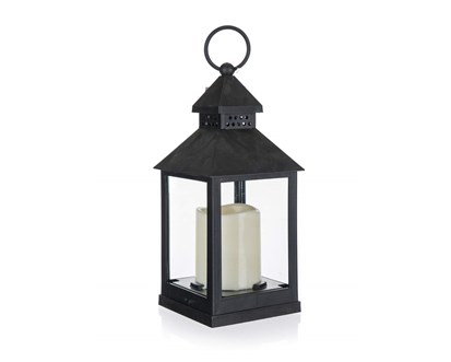 HOME DECOR Lucerna plastov s LED svkou 10 x 10 x 23 cm