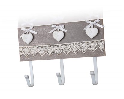 HOME DECOR Vek s krajkou se 3 hky LACEWORK