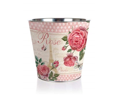HOME DECOR Kvtin plechov ROSE PARIS 12 x 11,5 x 8,5 cm