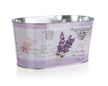 HOME DECOR Kvtin plechov ovln LAVENDER 22,5 x 13,5 x 11 cm