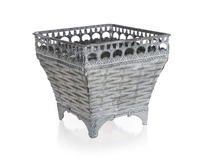 HOME DECOR Kvtin plechov tvercov RUSTICAL 21,5 x 21,5 x 18 cm