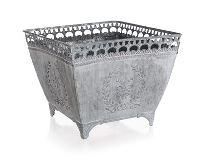 HOME DECOR Kvtin plechov tvercov RUSTICAL 15 x 15 x 10 cm