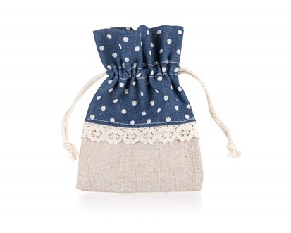 HOME DECOR  Pytlk dekorativn DOTS 10 x 13 cm, tmav modr