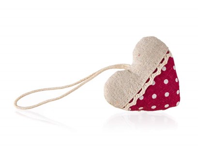 HOME DECOR  Srdce dekorativn DOTS 8 x 7 cm, erven