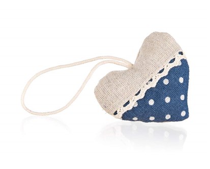 HOME DECOR  Srdce dekorativn DOTS 8 x 7 cm, tmav modr