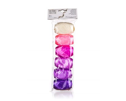 HOME DECOR Sada vzacch stuh RAINBOW 5 mm x 10 m, 6 ks, fialov