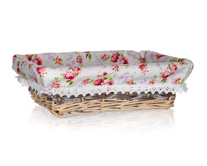 HOME DECOR Kok proutn ROSES 26 x 18 x 8 cm, obdlnk