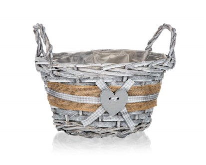 HOME DECOR Kok proutn s uchy GRIS 19 x 11 cm, kulat