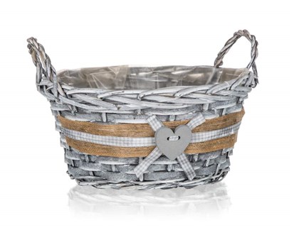 HOME DECOR Kok proutn s uchy GRIS 25 x 12 cm, kulat