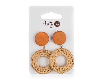 PRETTY UP Nunice 6 cm, 1 pr, rattan kruhy