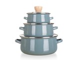 BANQUET Sada smaltovanho ndob NATURAL Olive, 6 ks