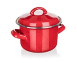 BANQUET Hrnec smaltovan MILTON Red 12 cm, 0,78 l, s poklic