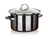 BANQUET Hrnec smaltovan METALLIC Black 24 cm, 3,7 l, s poklic