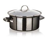 BANQUET Hrnec smaltovan METALLIC Black 22 cm, 3,75 l, s poklic