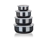 BANQUET Sada smaltovanch misek METALLIC Black, 8 ks