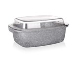 BANQUET Pek s nepilnavm povrchem GRANITE 32,5 x 21 x 11 cm, 5,7 l, se sklennou poklic